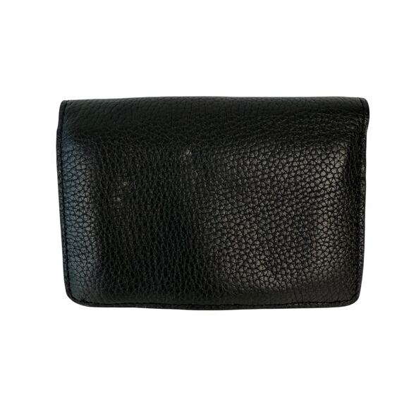 Michael Kors Black Pebbled Leather Slim Bifold Wallet Jet Set Gold Tone - Picture 3 of 16